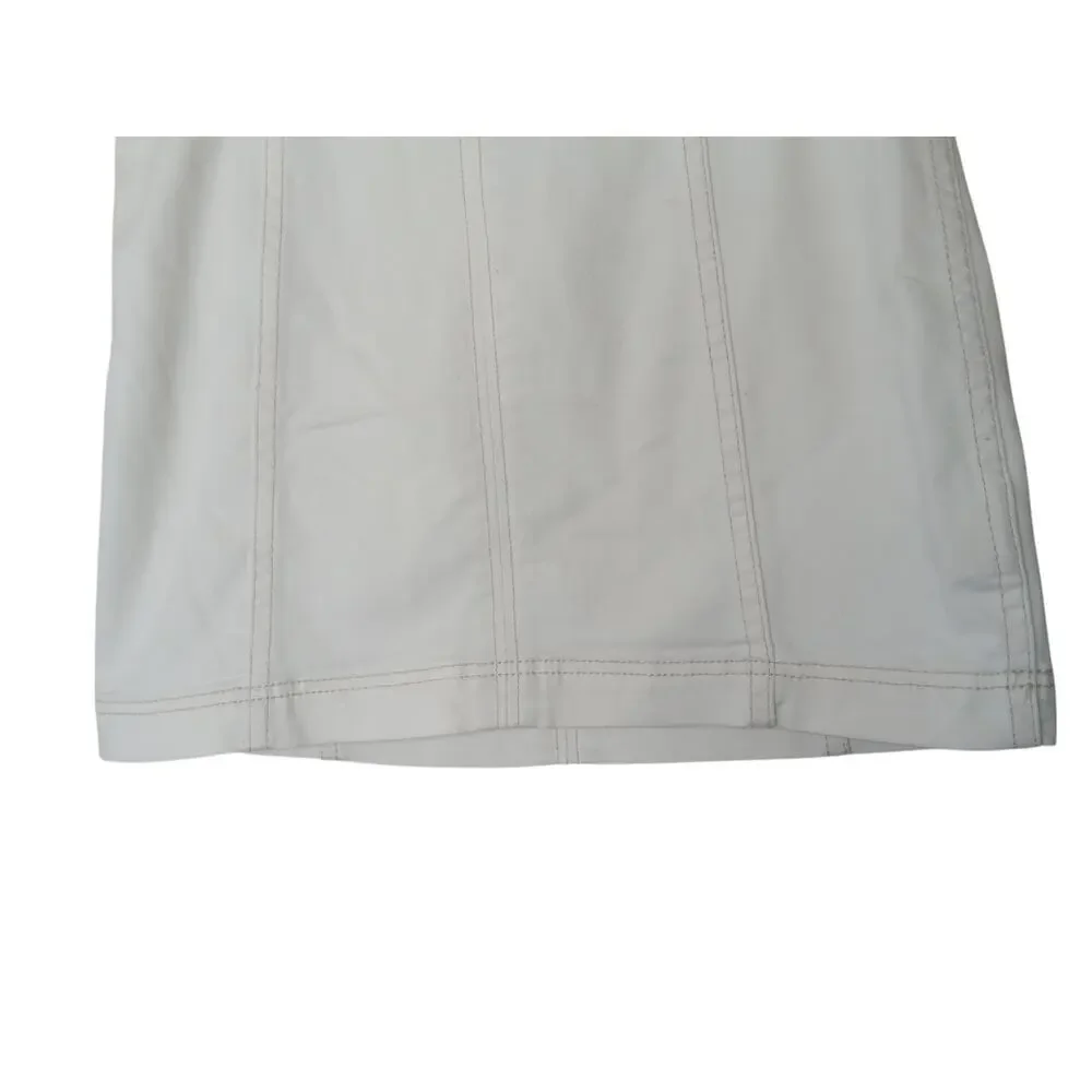 Free People White Mini Skirt Size 4 Casual High Rise Seam Detail Zip Back